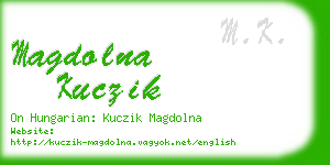 magdolna kuczik business card